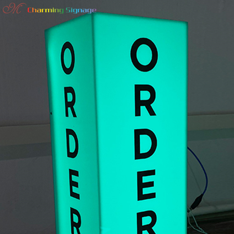 led customized advertising commercial rectangular letter printing light box advertising equipment