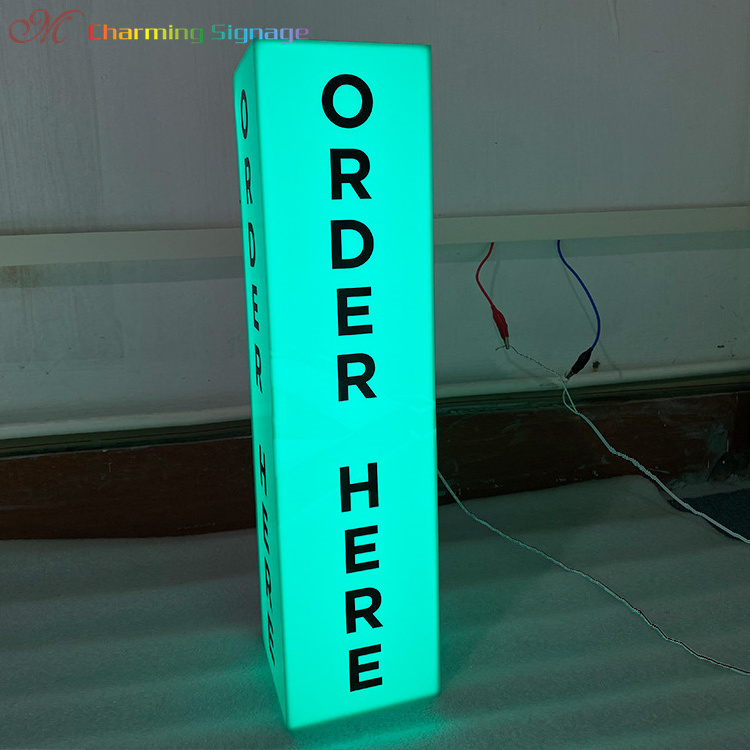 led customized advertising commercial rectangular letter printing light box advertising equipment