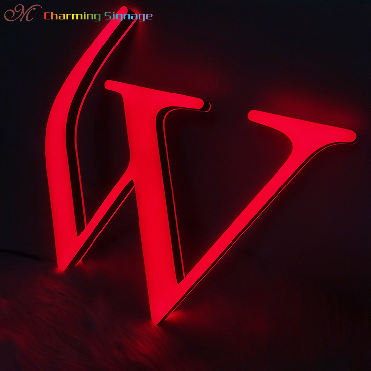 Factory RGB led 4ft 5ft 6ft Giant Large  3d Backlit Channel Shop Front Letters Acrylic Sign Led Letters For Signboard