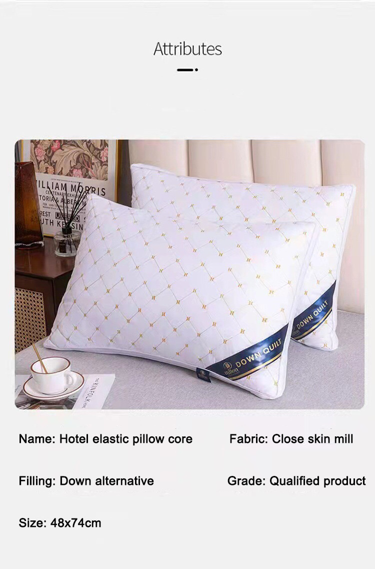 Custom 1000g Hilton Hotel Quality Satin Pillow with Hollow Fiber 48*74 Luxury Soft Standard Pillows