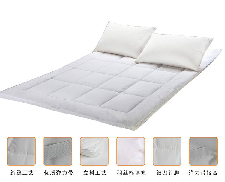 Wholesale Mattress Topper Down Stuff and Cotton Fabric Cover Goose /duck Feather for Home /hotel Bed with White Home Furniture