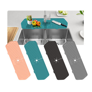 Silicone Kitchen Faucet Handle Drip Catcher Tray Sink Mat Splash Guard For Bathroom Washing Baffle Board