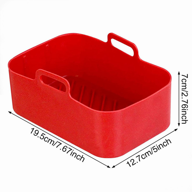 Custom Square Air Fryer Silicone Pot Reusable Easy Cleaning Air Fryer Pan