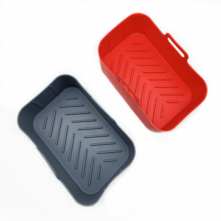 Custom Square Air Fryer Silicone Pot Reusable Easy Cleaning Air Fryer Pan