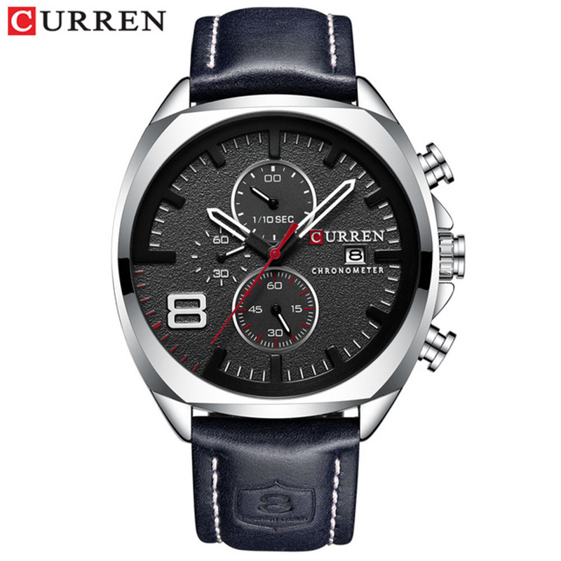 CURREN 8324 Relogio Masculino Sport Watch Men Top Brand Luxury Quartz Men's Chronograph Date  Waterproof Wrist Watches