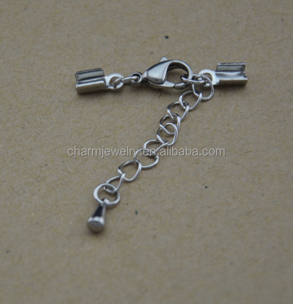 Stainless Steel lobster Claw cord clasp for bracelet DIY jewelry Findings & Components BXG031