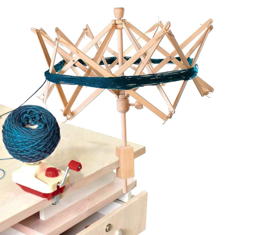 Charmkey Valyria Wooden Umbrella Yarn Swift Bobbin Winder Winding Lines, Fiber, Yarns or Other Strings Winder Holder