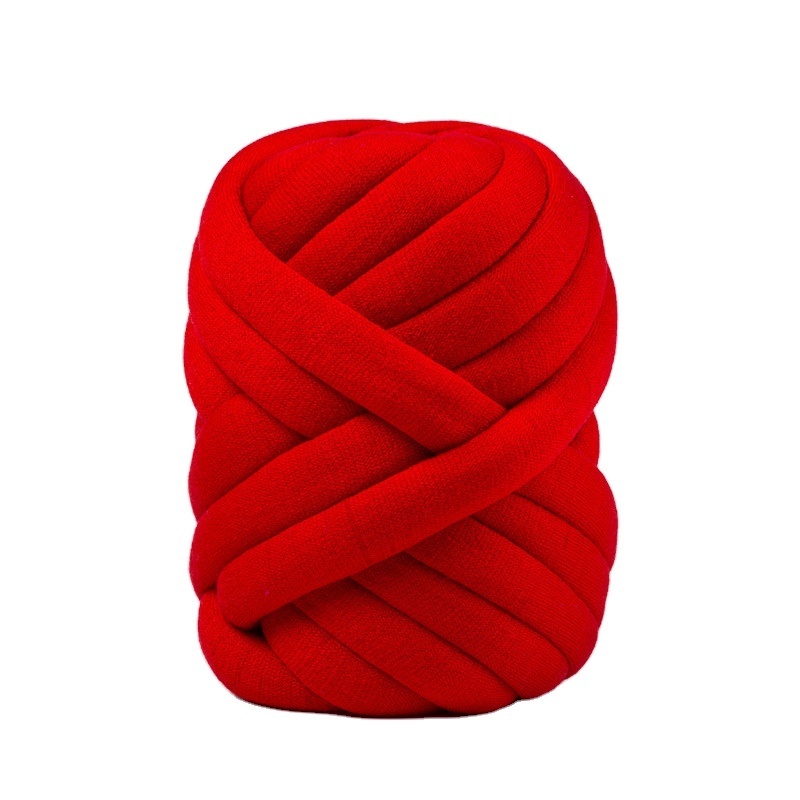 popular Hot Sale 3cm Wide Chunky Yarn Braid Hand knitting Blanket Carpet Short Velvet Cotton Tube Filled Yarn