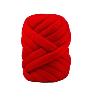 popular Hot Sale 3cm Wide Chunky Yarn Braid Hand knitting Blanket Carpet Short Velvet Cotton Tube Filled Yarn