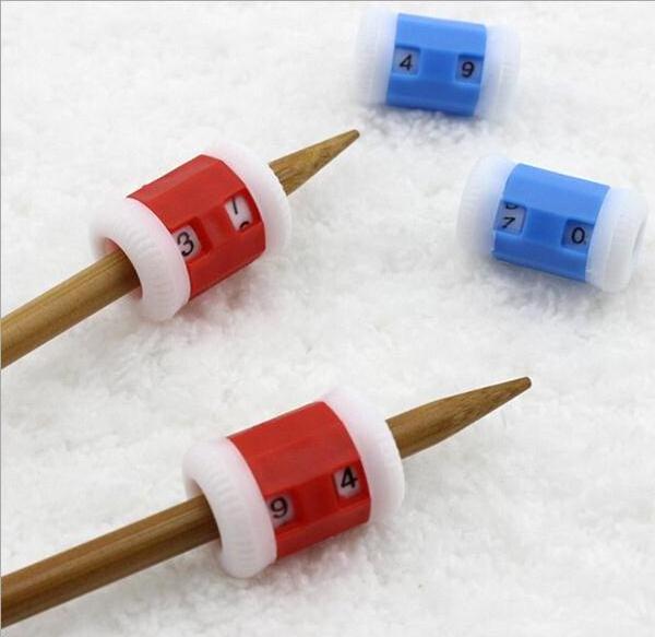 Useful Large Red  Small Blue Plastic Knit Knitting Needles Row Counter