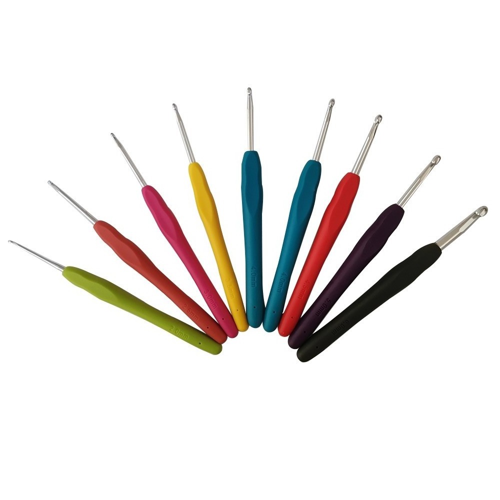 Charmkey Multi-color Plastic Craft Knit Crochet Hooks Knitting Needles Weave Craft 9 PCS/set