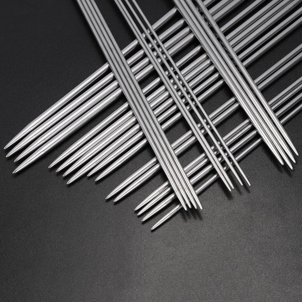 20cm 2-5.0MM Stainless Steel Double Pointed Straight Knitting Needles