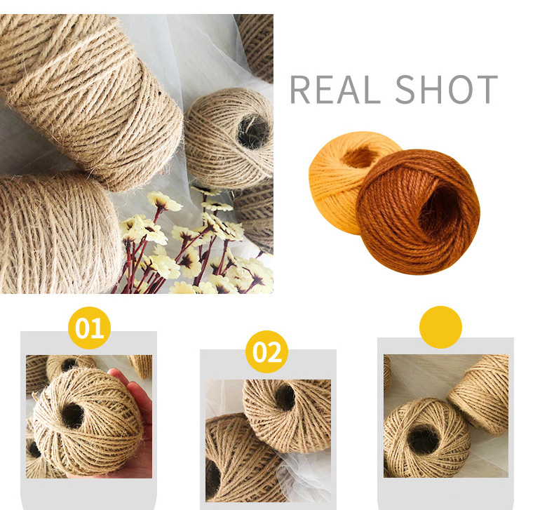 Manufacturer 2mm 50mm/Roll Twine Colored Hemp 100 Jute Rope Yarn From Bangladesh