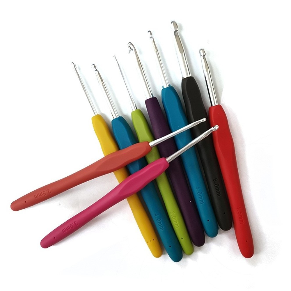 Charmkey Multi-color Plastic Craft Knit Crochet Hooks Knitting Needles Weave Craft 9 PCS/set