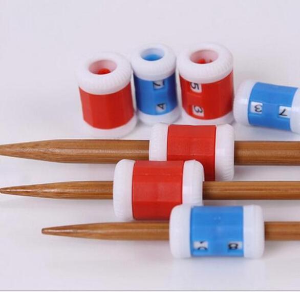 Useful Large Red  Small Blue Plastic Knit Knitting Needles Row Counter