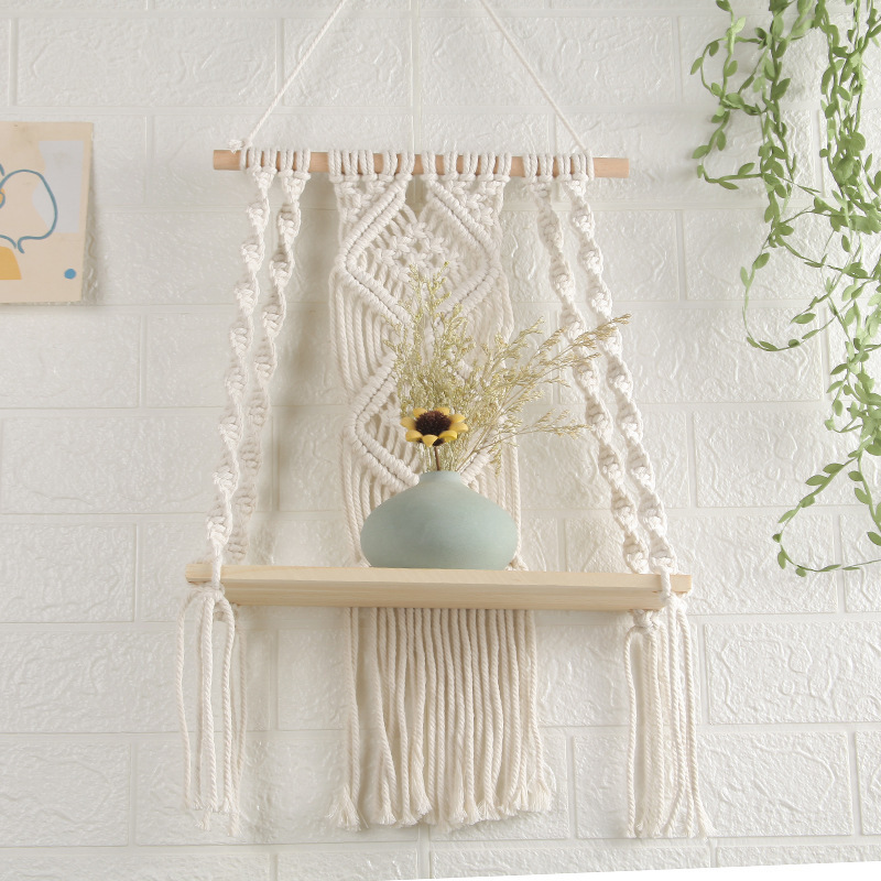 nice macrame shelves for bedroom plant boho decoration home wall decor wooden wall shelf candle holder floating shelves gift