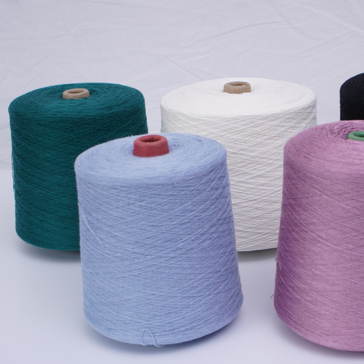 High quality 28NM regenerated polyester nitrile dyed yarn recycled RPET acrylic dyed regenerated polyester yarn