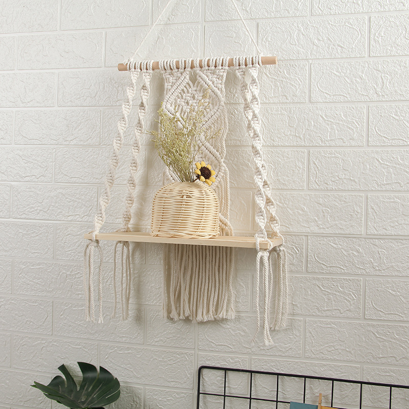 nice macrame shelves for bedroom plant boho decoration home wall decor wooden wall shelf candle holder floating shelves gift