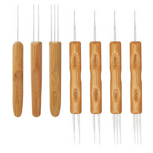 DIY Bamboo Handle Double Ended Hair Extension Tool  Loc Braid Dreadlock Crochet Hook Lock Needle