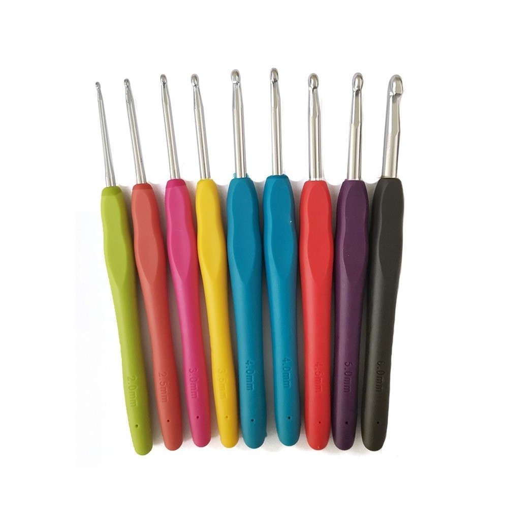 Charmkey Multi-color Plastic Craft Knit Crochet Hooks Knitting Needles Weave Craft 9 PCS/set