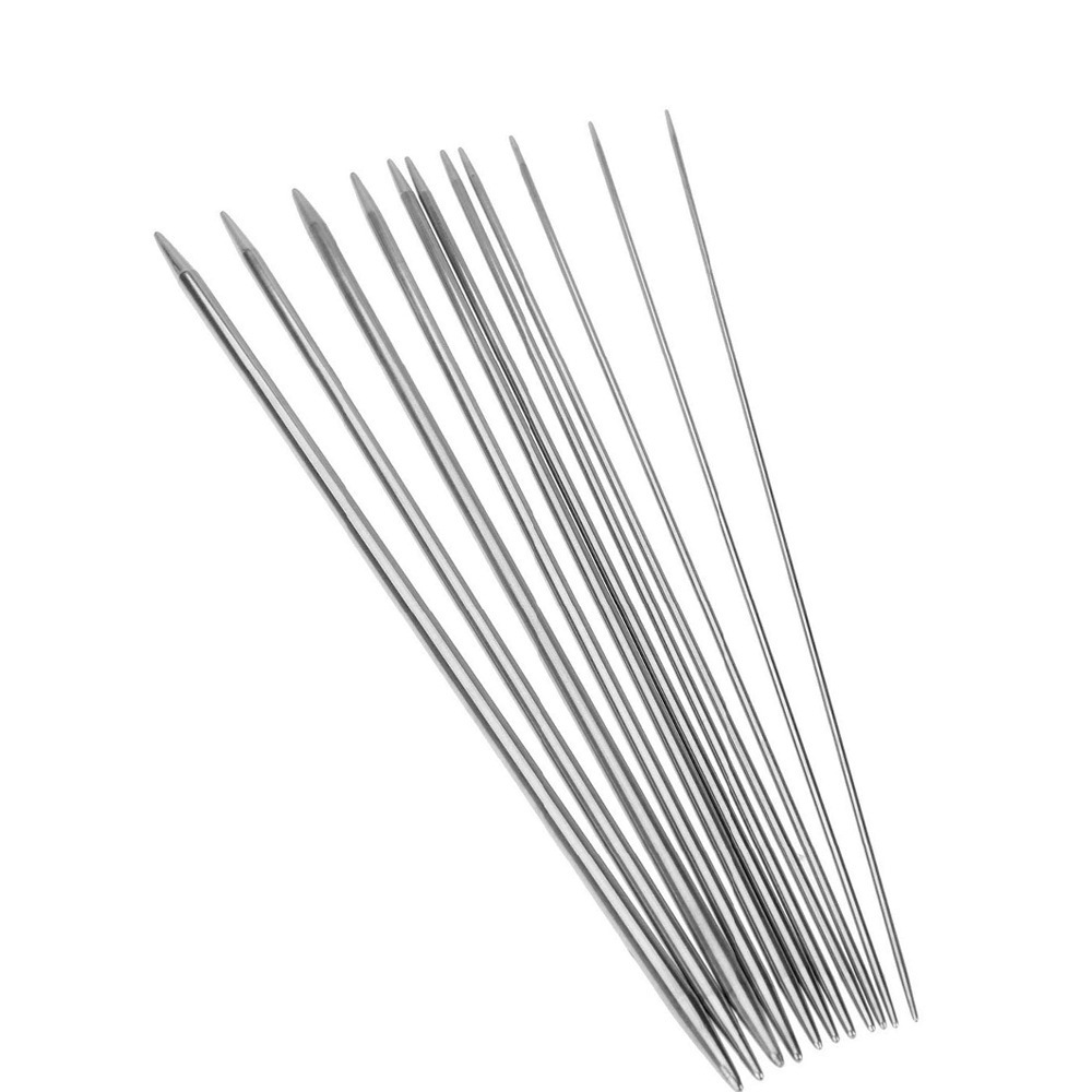 20cm 2-5.0MM Stainless Steel Double Pointed Straight Knitting Needles