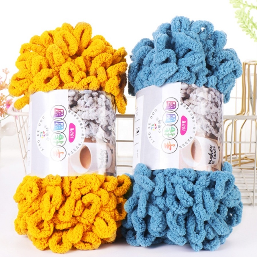 wholesale finger loop yarn chenille chunky yarn for hand knitting