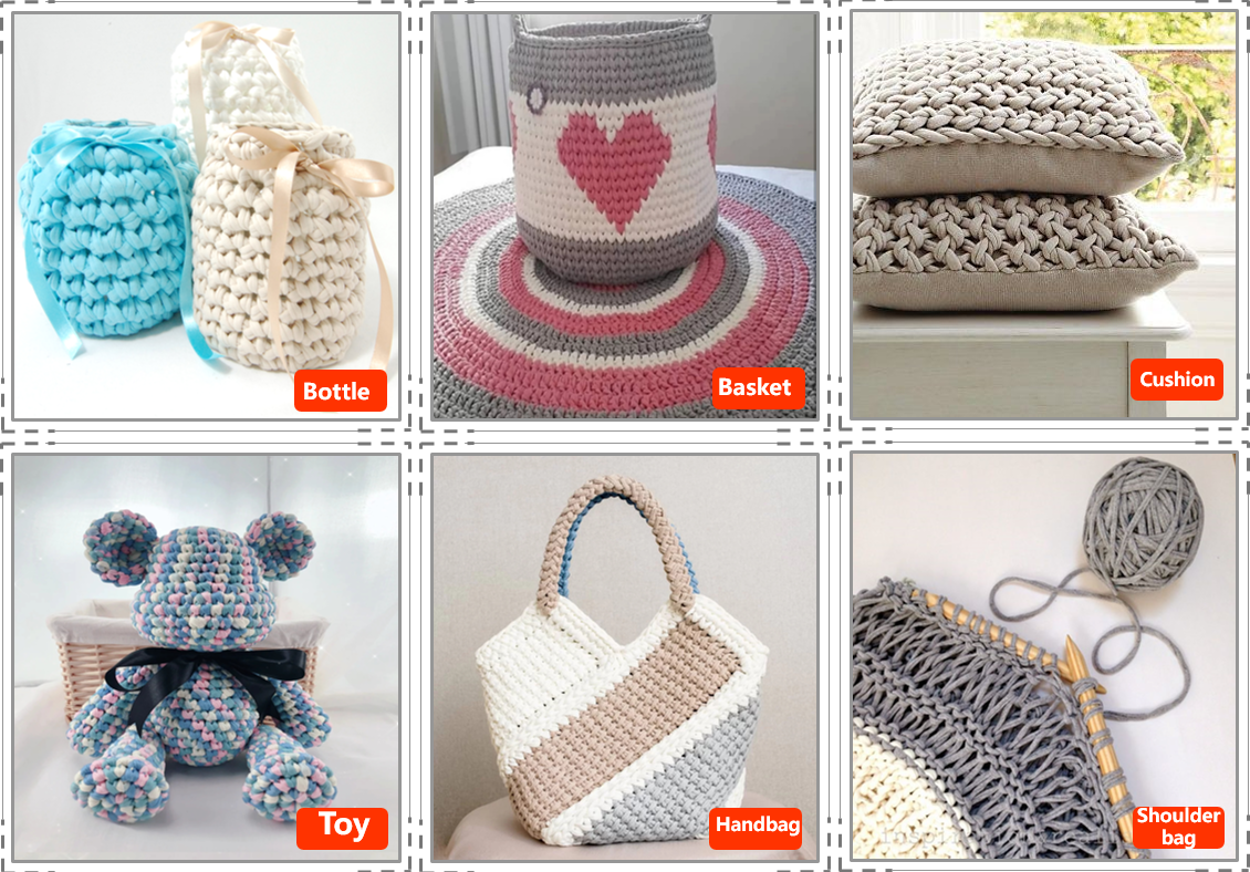 Charmkey Cloth thread material yarn crochet bag handmade tshirt yarn turkey cloth yarn