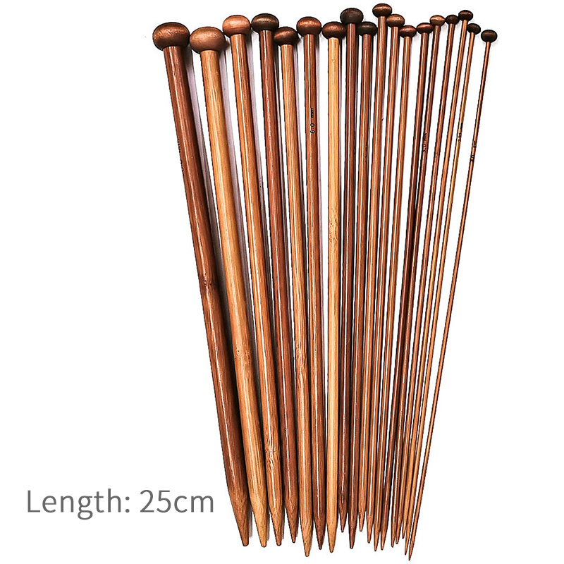 18 Pairs straight Knitting Needles 25cm 36CM Long Bamboo Knitting Needle Set with single point end for hand knitting sweater