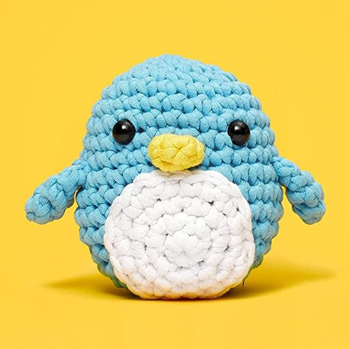 Charmkey DIY Penguin Crochet Kit for Children Beginners Crochet Kit with Easy Peasy Yarn