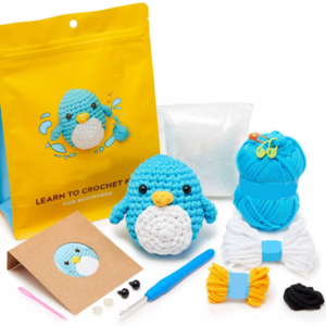 Charmkey DIY Penguin Crochet Kit for Children Beginners Crochet Kit with Easy Peasy Yarn