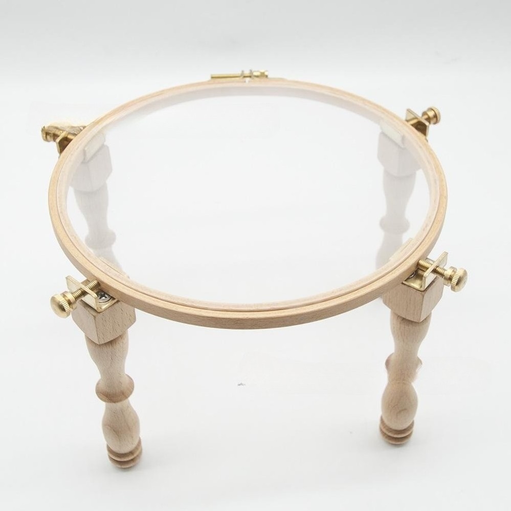 Portable Adjustable Wooden Embroidery Hoop Stand Set Cross 1pc Solid Color Durable Simple Sturdy Stitch Frame