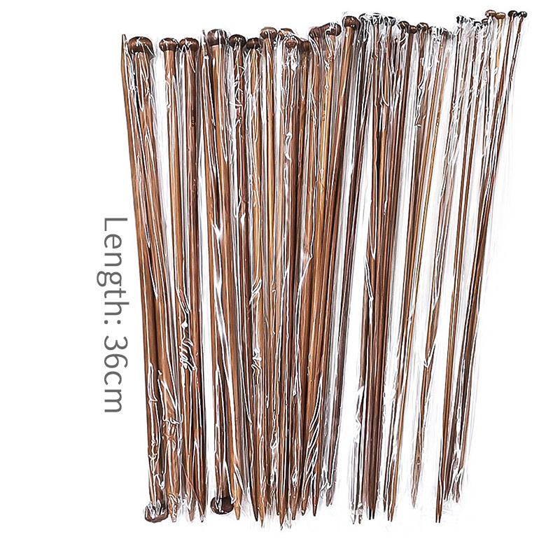 18 Pairs straight Knitting Needles 25cm 36CM Long Bamboo Knitting Needle Set with single point end for hand knitting sweater