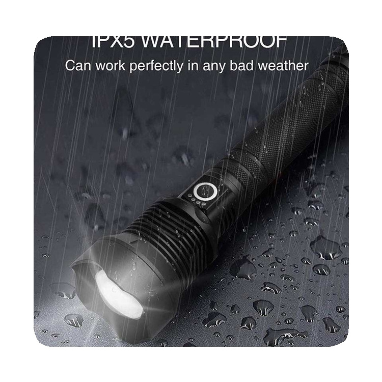 New Powerful 10000 Lumens Super Bright Long Range Xhp70 Flashlight Waterproof Zoom Torch Light Rechargeable Tactical Led Flashli