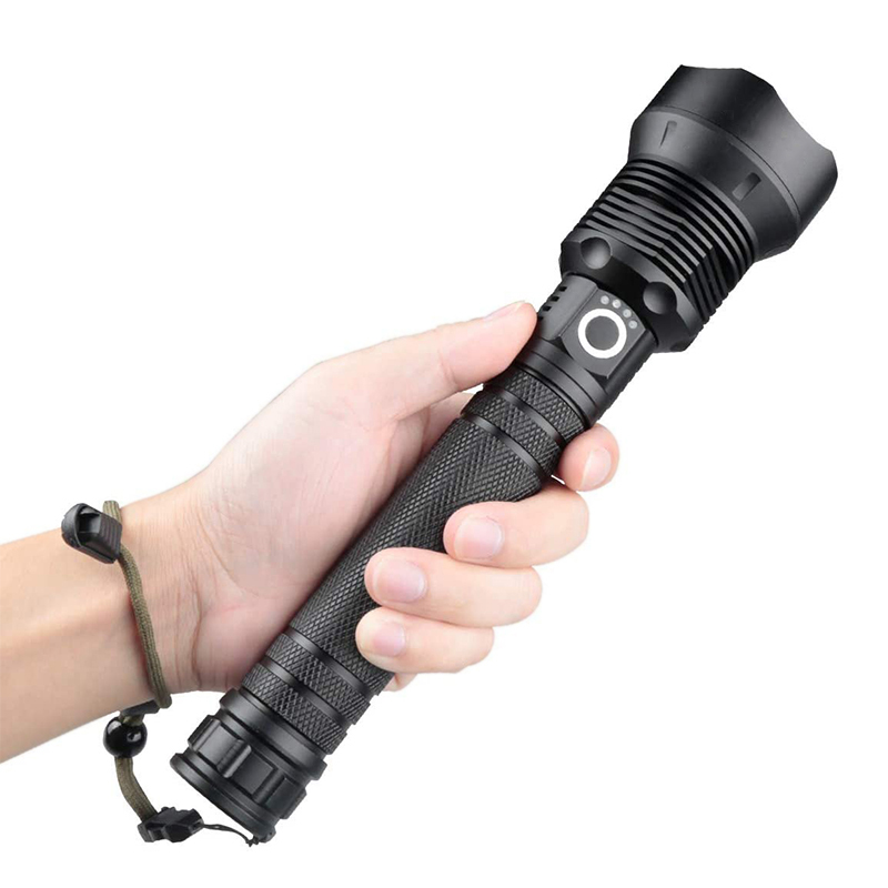 New High Power Xhp70.2 Usb Rechargeable Telescopic Zoomable Power Display Led Flashlights 5000 Lumen Hand Torch Light 2024