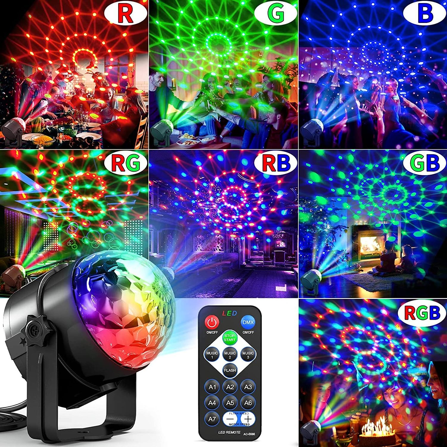 Music LED Projector Lamp Disco Laser Lighting Wedding Stage LED Strobe Light 2024 RGB NEW Star Mini Night Club DJ Party 80 IP65