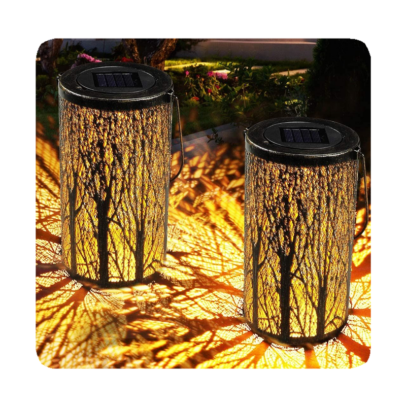 NEW Solar Powered Decorative Retro Lantern with Handle Solar Lights Solar Lantern LED Garden Lights Metal Lamp Lantern Solar Han