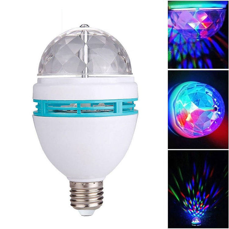 NEW 360 Rotation RGB Led Crystal Magic Ball Light Bulb 3w Colorful ...