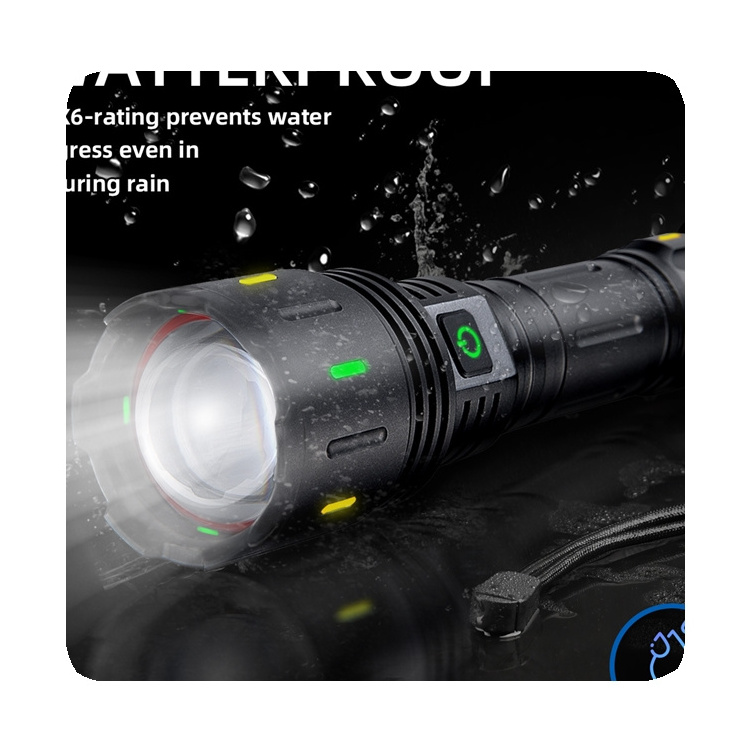 2024NEW High Power 30w Led Flashlight Spotlight Long Range Type-c Fast Charging With Fluorescent Night Light Tactical Flashlight