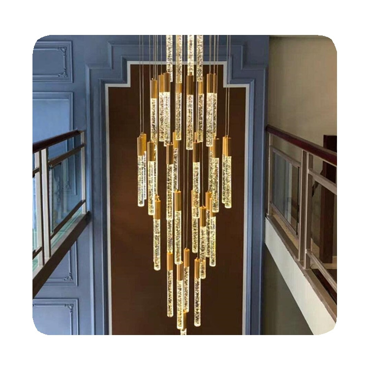 NEW highend luxury large modern long crystal chandeliers for hotel halls staircase lighting cilling light led chandelier 2024