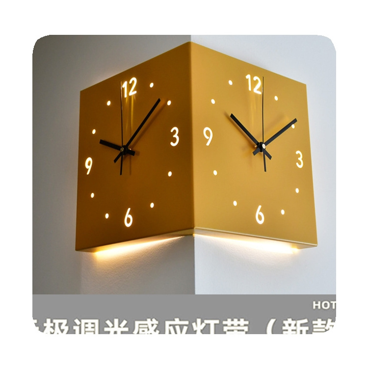 New Nordic Bed Wall Lamp Sensor Wall Lights Charging Clock Modern Wall Light Metal Living Room Plastic LED PVC Square 80 50000