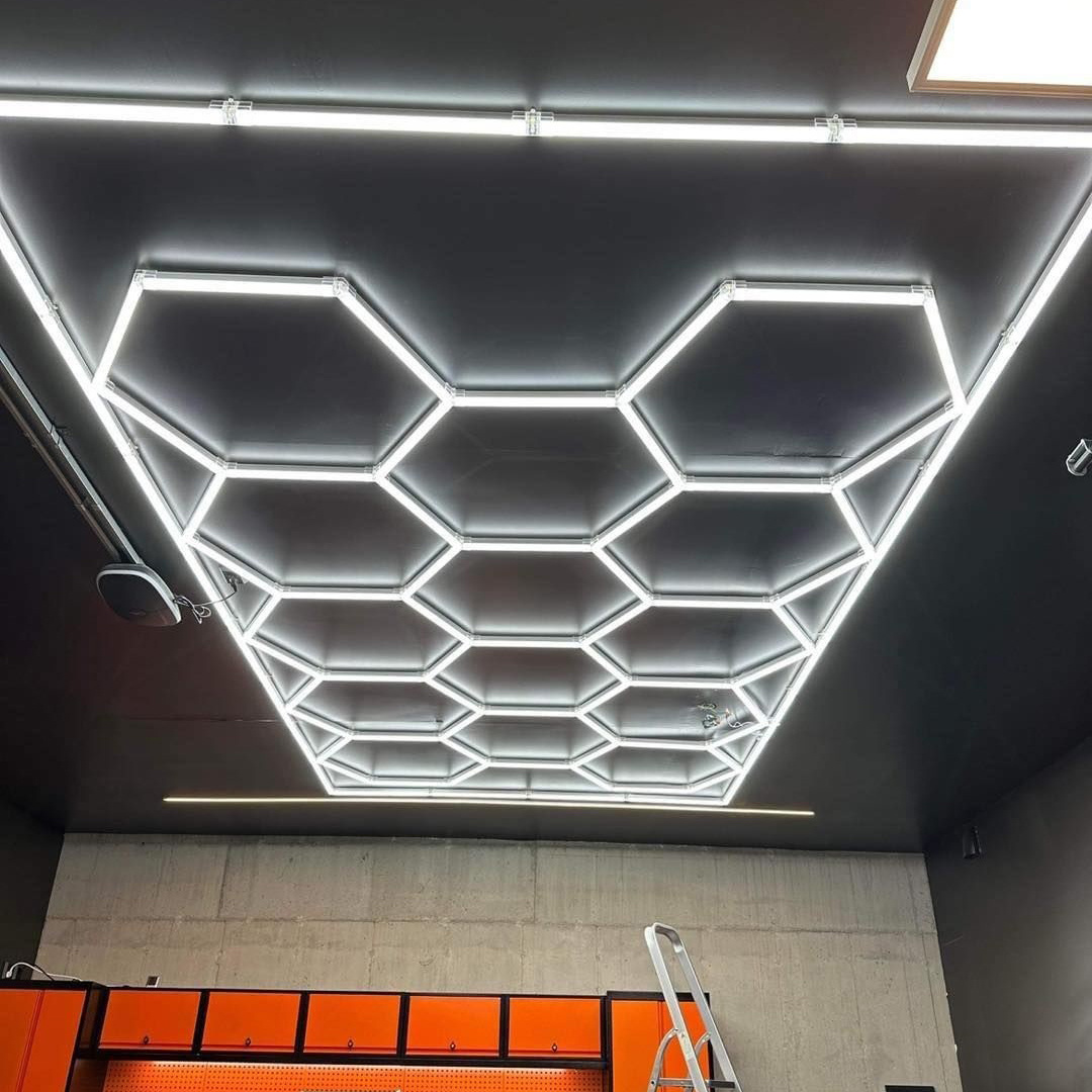 New High Quality Hexagonal Led Light For Showroom Garage Workshop Hexagon Led Light Garage 2024