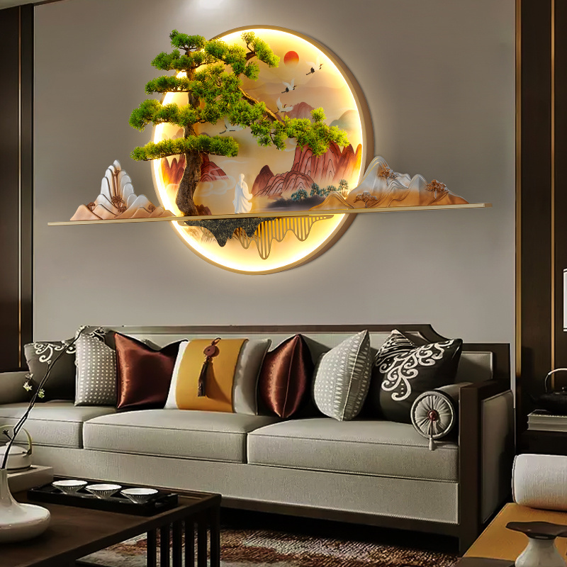 New Modern Picture Wall Light Led Chinese Landscape Mural Sconce Lamp For Home Living Room Study Bedroom Decor 2024