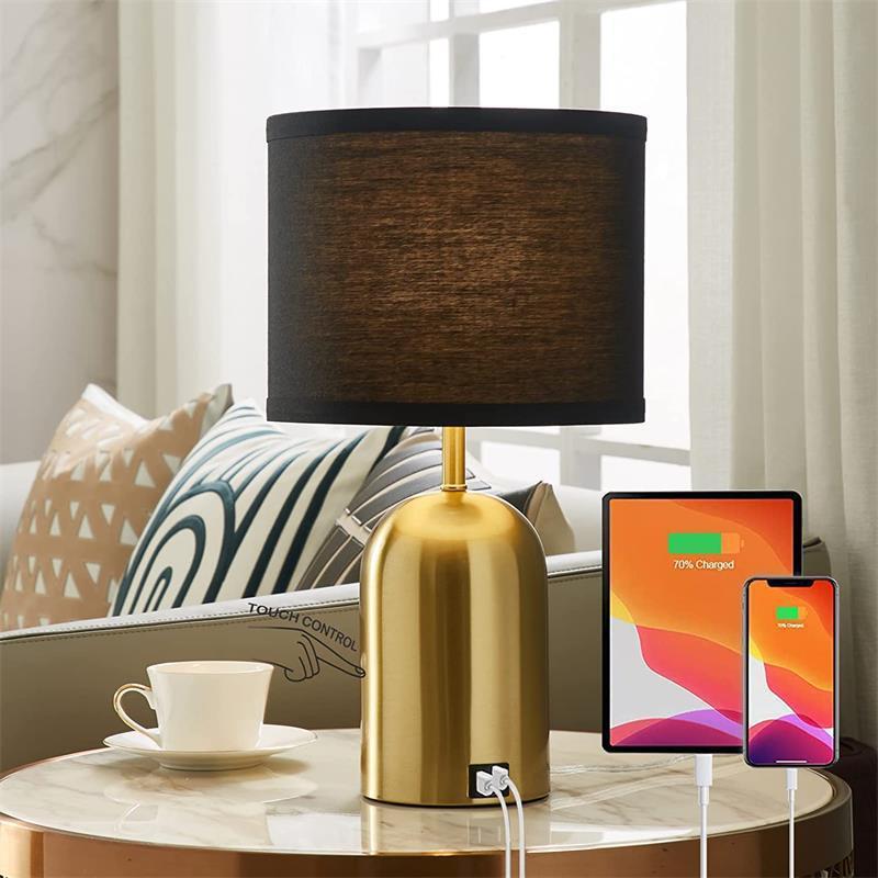 New American Desk Lamp Simple Retro Switch 3 Dimming Usb Charging Port Children's Room Bedroom Bedside Lighting 2024