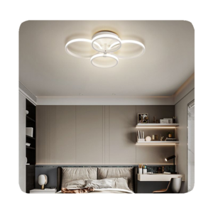 New Modern Ceiling Light For Living Room Decorations Bedroom Loft Led Chandelier Brown Square Lamp With Remote Dimmable 2024