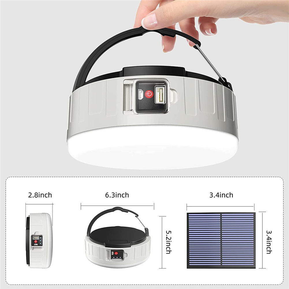 NEW Hot Sale Portable Tent Camping Light USB Solar Rechargeable Remote Waterproof Three Speed Dimming LED Emergency Lights 2024