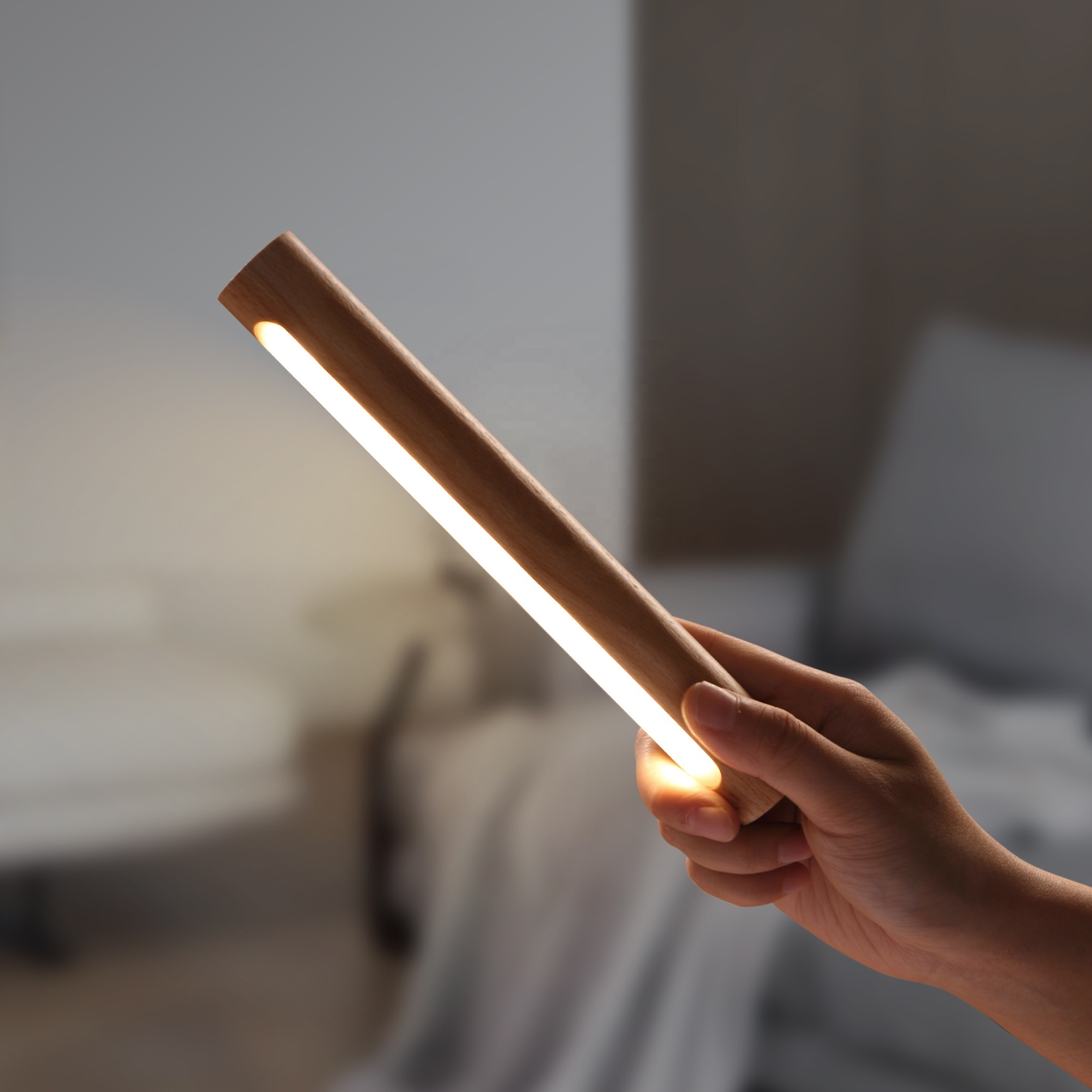 New Usb Charging Night Lights Wooden Magnetic 360 Degree Rotatable Reading Light Led Wall Sconces Rechargeable Lamps For Bedroom