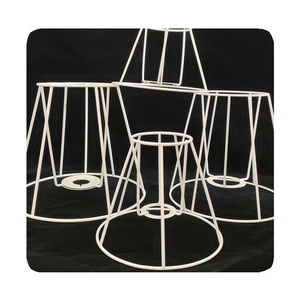 New Diy Custom Made Kd Drum Empire Rectangle White Painted Iron Wire Frame Lamp Shade Lampshade 2024