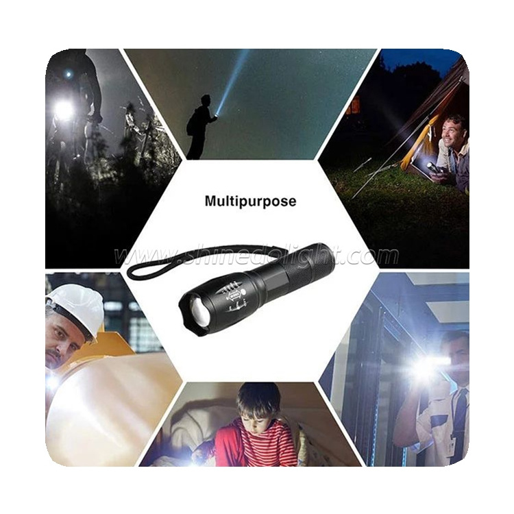 New Flashlight Hand Led Flash Torch Light Outdoor 1200 Lumen Xml T6 Waterproof Led Zoomable Flashlight 2024