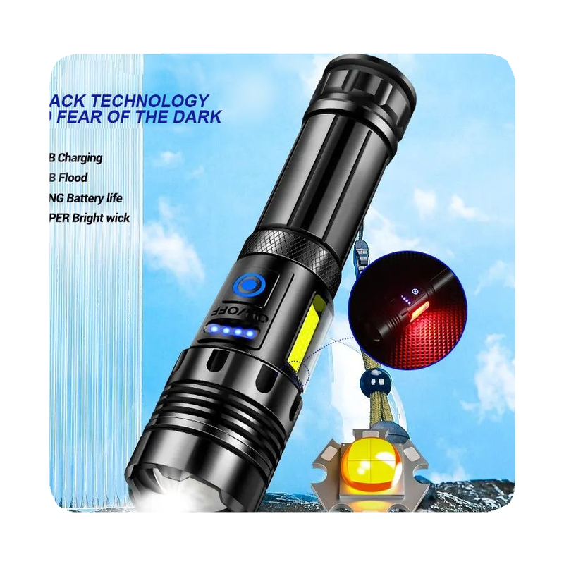 New Led 100000 Luminens Lampes De Poche Zaklamp Luz De Led Torcia Elettrica Taschenlampe Diving Flashlights Torches 2024