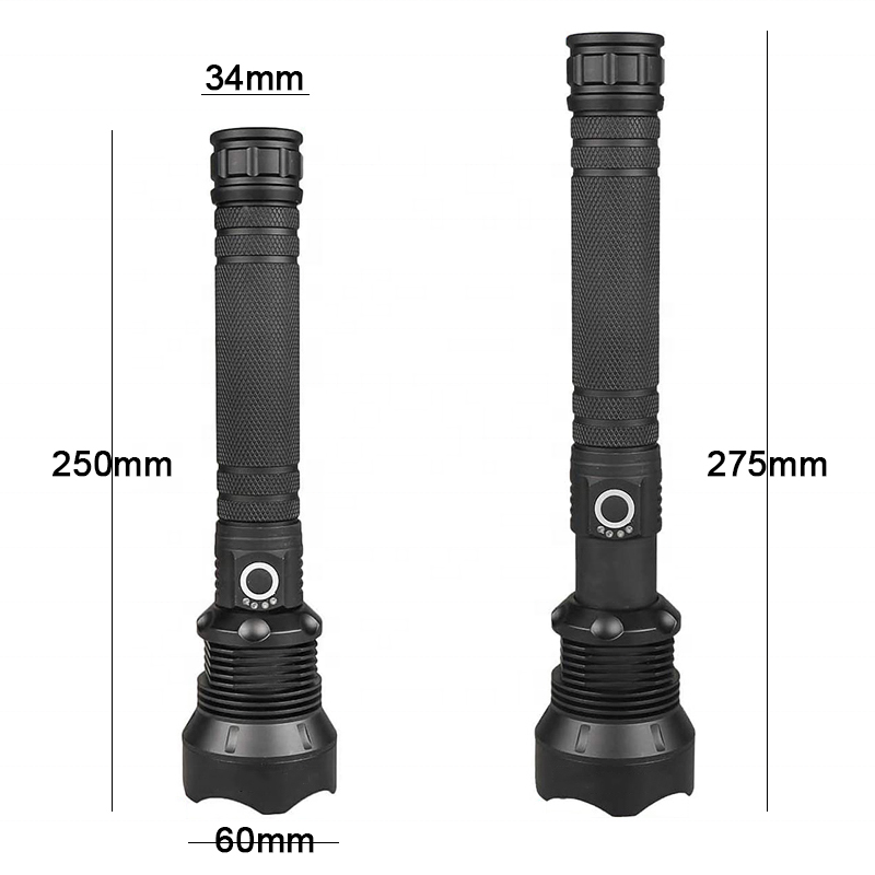 New High Power Xhp70.2 Usb Rechargeable Telescopic Zoomable Power Display Led Flashlights 5000 Lumen Hand Torch Light 2024